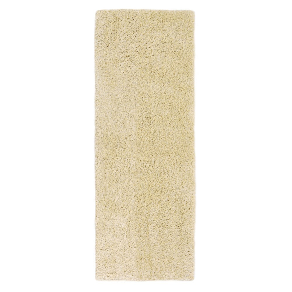 Snug Plain Shaggy Modern Runner Rugs in Honey